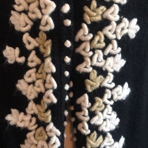 Hand embroidered long cardigan sweater coat